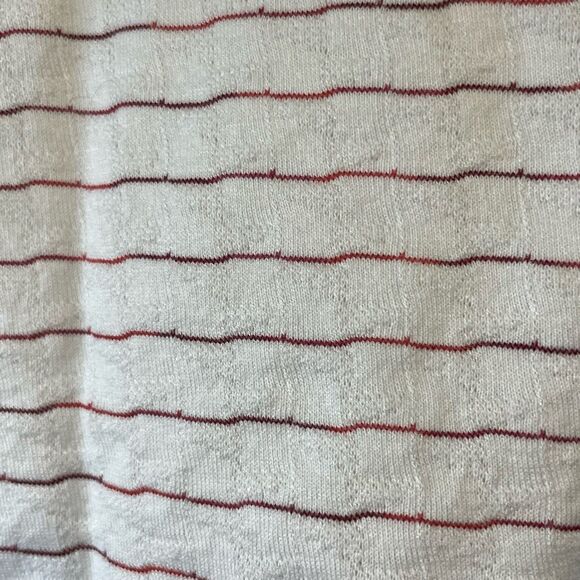 Callaway Golf Collection Polo Shirt White Red Ventilated Striped Knit Short Slee - Picture 4 of 10